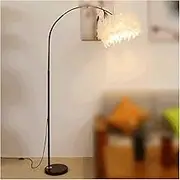 Stylish Iron Floor Lamp Floor Lamp Feather Lampshade Retractable Floor Lamp Living Room Bedroom Curved Floor Lamp Stable