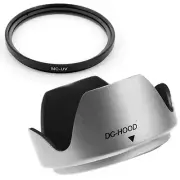 52mm Silver Screw-in Lens Hood + MCUV Filter fits Pentax K-x 18-55mm SLR Camera