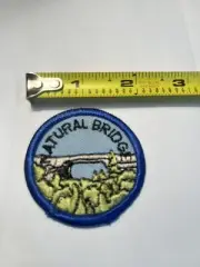 Vintage Natural Bridge Collectible Souvenir Patch Round Blue