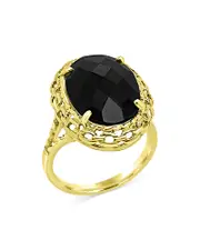 Bloomingdale's Fine Collection Onyx Oval Statement Ring in 14K Yellow Gold