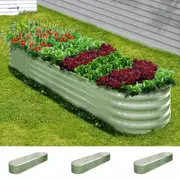 Livsip 3x Garden Bed 320x80x42cm Planter Box Raised Container Galvanised Green