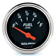 Autometer Designer Black Fuel Level Gauge Electric - 0 - 30 Ohm, 2 1/16 Inch, Short Sweep, AU1425