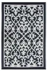 Recycled Plastic Outdoor Rug Waterproof Reversible Venice Cream Black
