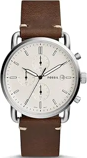 [FOSSIL] Men's Commuter Stainless Steel and Leather Casual Quartz Watch