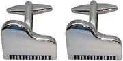 [Bassin and Brown] Mens Silver Piano Cufflinks - Silver