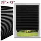 US 72'' Paper Pleated Shade Window Blind Sun UV Half Blackout Blind Roller Decor