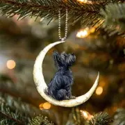 2d Flat Scottish Terrier Ornament Angel Dog Ornament Dog Memorial Ornament Dog