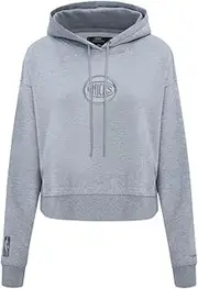 Pro Standard Womens NBA Neutral Brushed Back French Terry Cropped Pullover Hoodie