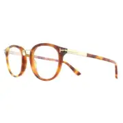 Tom Ford Glasses FramesFT5555 F B/V 056 Light Havana Gold Clear Blue Light Block