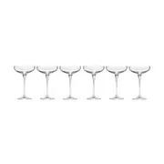 6pc Krosno Harmony 240ml Stemmed Coupe Champagne Glass Drinkware Set Clear
