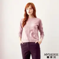 在飛比找momo購物網優惠-【MYSHEROS 蜜雪兒】針織上衣 圓領 縮口 素色(粉紫