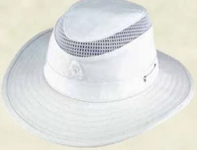 Cotton Canvas Wide Brimmed Vented Hat Green Under & Chin Strap BA Logo Crushable