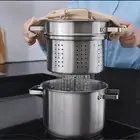 Saucepan Strainer Basket with Lid Multipurpose Soup Pot Cooking Pot Deep Frying