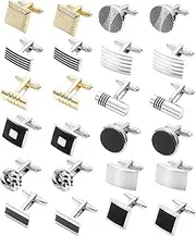 [SONNYX] 12 Pairs Cufflinks and Studs Set for Tuxedo Shirts Business Wedding