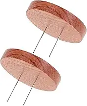 Zerodeko 2pcs Wooden Base Doll Holder with Needle Support for Felt Dolls Display Stable Stand Elegant Design for Home Decor and Cozy Atmosphere