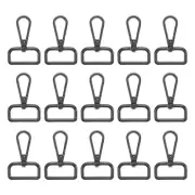 15Pcs Swivel Clasps, 1" D Ring Lobster Claw Push Gate Snap Hook, Black
