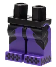 LEGO New Dark Purple Minifigure Legs Black Side Panels Toe Dots Part D474