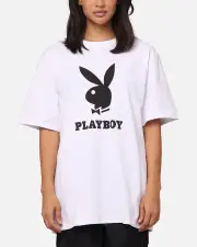 [PLAYBOY] Playboy Playboy Lockup T-shirt White - Size 2XL 2XL White