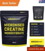 MICRONISED CREATINE MONOHYDRATE 1kg - Pharmaceutical Grade Strength - Power -...