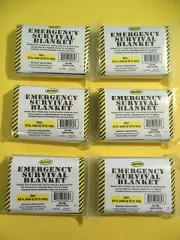 LOT OF (6) MAYDAY THERMAL EMERGENCY SURVIVAL BLANKET for your BUG OUT BAG