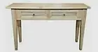 FRENCH PROVINCIAL SOLID OAK LOUVRE 2-DRAWER HALL TABLE/CONSOLE TABLE 140CM