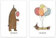 Baby Nursery Painting Cartoon Balloon Bear Animal Wall Art Canvas Painting Nordic Style Children Kids Room Home Decoration 30x40cmX2PCS Frameless