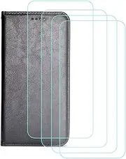 LCEHTOGYE Cover for Oneplus Ace 2 Pro + 4 Slice HD Tempered Glass,Shell PU BracketBumper Protective Back Case - Anti-Scratch Screen Protector for Oneplus Ace 2 Pro-YSFQC -Black