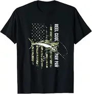 [VidiAmazing] Mens Reel Cool Paw Paw us Army Veteran Fishing 4th of July T-Shirt ds099 T-Shirt