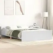 Bed Furniture Bed Frame Without Mattress White 150x200 cm