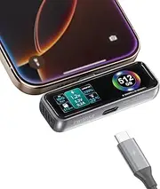 TWOPAN Magnetic Portable iPhone SSD for ProRes 4K 60fps Video Recording, 512GB External Storage for iPhone 15/16 Pro/Pro Max/iMac/MacBook, LCD Display, USB-C PD 3.0 Port, Built-in Cooling Fan