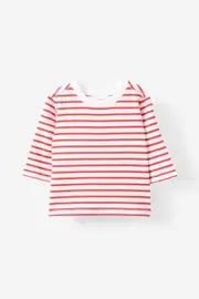 [Cotton On Kids] Cotton On Kids - Jamie Long Sleeve Graphic Print Tee - Vanilla/varsity red stripe 18-24M VANILLA/VARSITY RED STRIPE