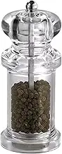 Salt and Pepper Grinder - Manual Mill, Refillable Shaker Jar | Clear Seasoning Container for Peppercorn, Sea Salt, Kitchen Cooking, BBQ Prep, Apartment, Home Dining