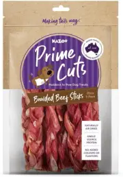 Kazoo Prime Cuts Braided Beef Sticks - 20Cm 6 Pack