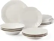 [Lenox] 890951 French Perle 12-Piece Plate & Bowl Dinnerware Set White