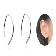 Pull Through Earrings Threader Earrings Sterling Silver Earrings Hypoallergen...