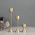3X Gold Candle Holders Nordic Candlesticks Set Dinner Decor Christmas Decoration