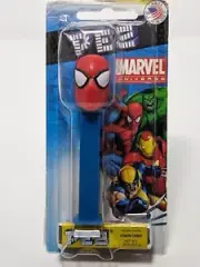 Marvel Spider-Man Blue Stem Pez Candy and Dispenser Carded Collectible Toy