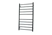 Radiant RTR02 Round Bar Heated Towel Rail - 600 x 1100mm - Matte Black - Stainless Steel- Bottom Left/Top Right Wiring
