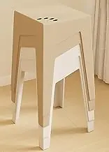 Dining Room Stools, Stackable Plastic Chairs with Perforated Handle Anti-Slip Foot Pads, 46cm Breakfast Stools for Kitchen Living Dining Room Patio Stools,4-Piece,A