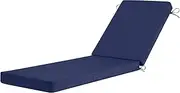 Basic Beyond Outdoor Chaise Lounge Cushions for Patio Furniture Lounge Chairs, Waterproof Fabric, 72 x 21 x 3 Inch, Navy