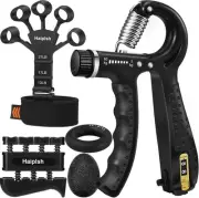 Grip Strength Trainer Kit (5 Pack) with Finger Exerciser, Hand C