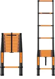 Compact Ladder for Apartment/Home/Car, Collapsible Loft Ladder 6 7 8 10 15 20 Ft for Small Spaces/Shed House/Ceiling, Outdoor Rooftop Telescoping Ladder (Size : 2.3m/7.5 ft)
