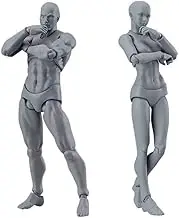Drawing Figures Model 2PCS 5.91 Inch Male Female Action Figure Poseable Drawing Mannequin Body Painting Model for Artists Home Kitchen Tools