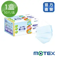 在飛比找momo購物網優惠-【MOTEX 摩戴舒】平面兒童醫用口罩(50片盒 藍色)