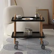 N&V Double Layer Trolly Side Table (Black)