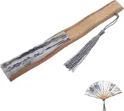 VALICLUD Silk Vintage Decor Chinese Kung Fu Fan Wedding Favor Fans Hand Fans for Souvenirs Decorative Folding Fans Japanese Hand Fan Decorative Fan Handheld Fans Grey Silk Cloth