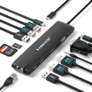 Lemorele USB C Docking Station Triple Monitor for Dell HP Surface Laptop,...