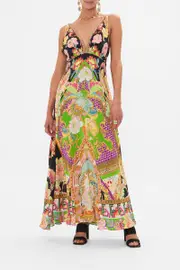 PLUNGE NECK MAXI DRESS SUNDOWNERS IN SICILY