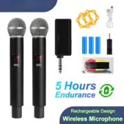 Wireless Microphone UHF Fixed Frequency 2 Channels Handheld Mic For Party Church