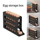 Auto-rolling Egg Rack Dispenser for Refrigerator Capacity Fridge Storage Box